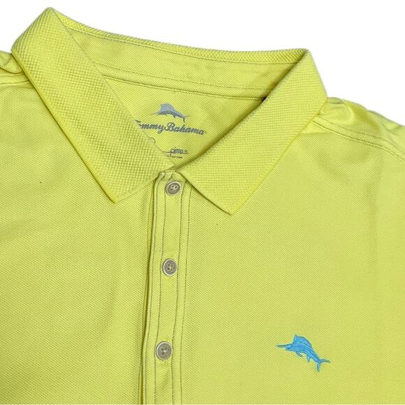 Tommy Bahama Men’s Yellow Polo with Blue Logo Size 3XT EUC - Picture 5 of 7